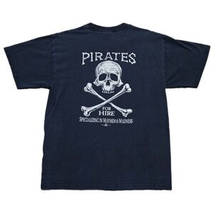 Rare VTG Pirates Grunge Mayhem & Madness Gulf Shores Alabama T-Shirt Mens L